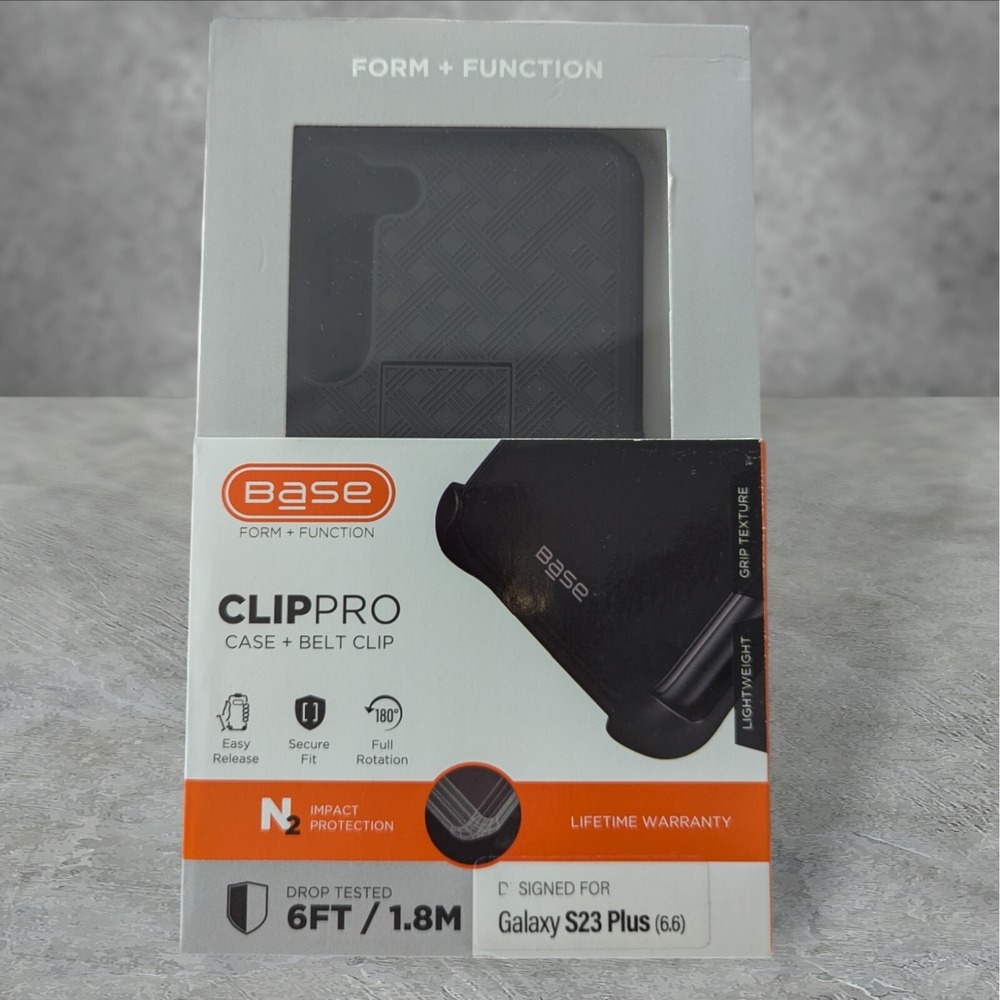 W7. Base ClipPro Case + Belt Clip For Samsung Galaxy S23 Plus In Black